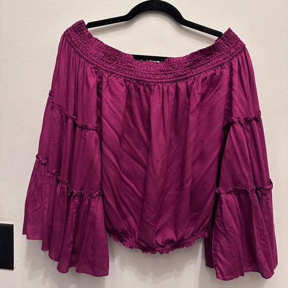 Free People Off the Shoulder Top Soze Small EUC - Picture 2 of 4